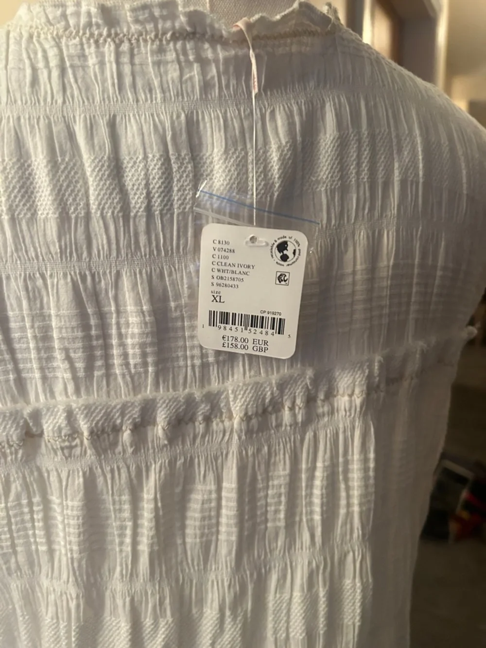 FREE PEOPLE Desert Dazed Dress /White Button-Front Maxi Dress size extra large - Picture 15 of 15